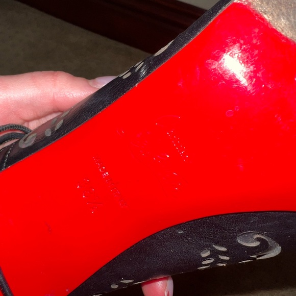 Christian Louboutin Impera Shoes Black Size 38 1/2 - Picture 7 of 8